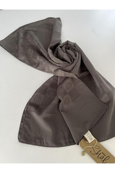 Aker Anthracite Checkerboard Monogram Shawl
