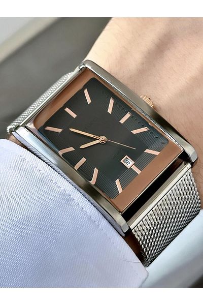 Ferrucci Men's Rectangular Case Straw Cord Wrist Watch
