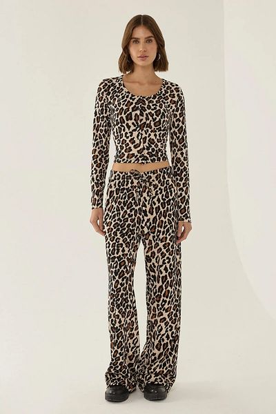 Hiccup Pantaloni drepti cu imprimeu leopard