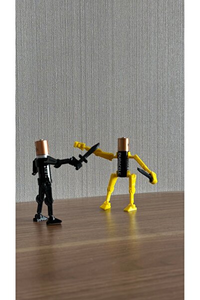 Loopify Pil Robot Figürü - Sarı Ve Siyah Renk(Piller Dahil Değildir!) İkili Set