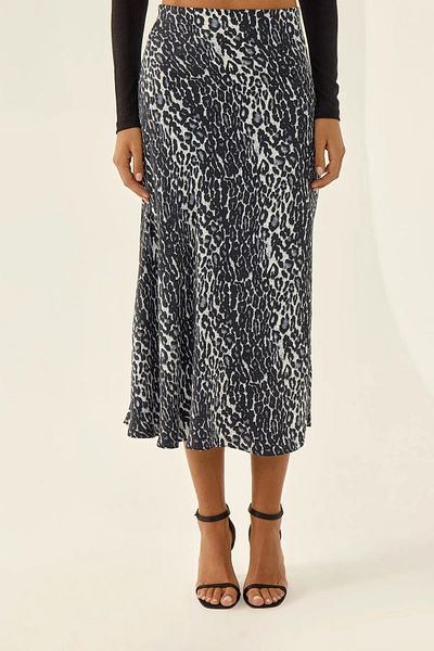 Hiccup Fusta midi cu model leopard