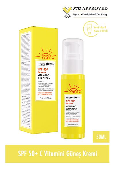 Maru.Derm Sunscreen |   New Formula 2025 |   Spf 50 Vitamin C Sun Cream 50 ml |   New Generation Korean Filters