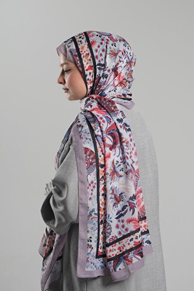 Giverny Ethnic Cotton Shawl - Violet Patterned, Cut Fiber, Digital Printed 202114 _21