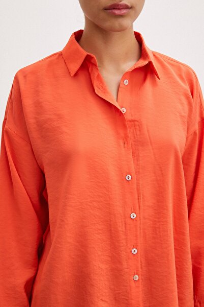 Never more Orange Modal Shirt - Simple Design