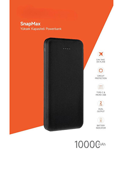UMD 10.000 MAH POWERBANK 2X USB ÇIKIŞLI 1 TYPE-C VE 1 MİCRO GİRİŞLİ