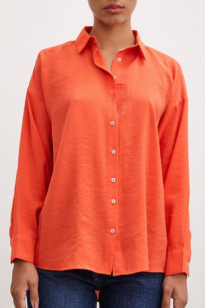 Never more Orange Modal Shirt - Simple Design