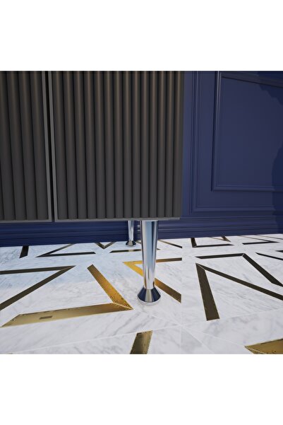 KOÇSAN Vienna Chrome 8 cm Furniture Leg, Luxury Metal Furniture Foot Sofa Cab...