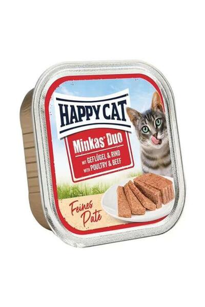Happy Cat Minkas Duo Tavuk ve Sığır Etli Yetişkin Kedi Konservesi 100gr