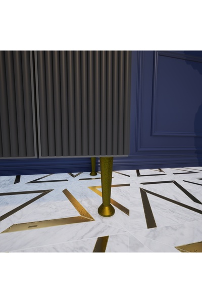 KOÇSAN Picior de mobilier Viyana Antique Yellow 8 cm, picior de mobilier din metal de lux, fotoliu, dulap, comodă, picior de masă