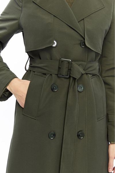 Jamila Long Length Trench Coat with Buttons and Belt