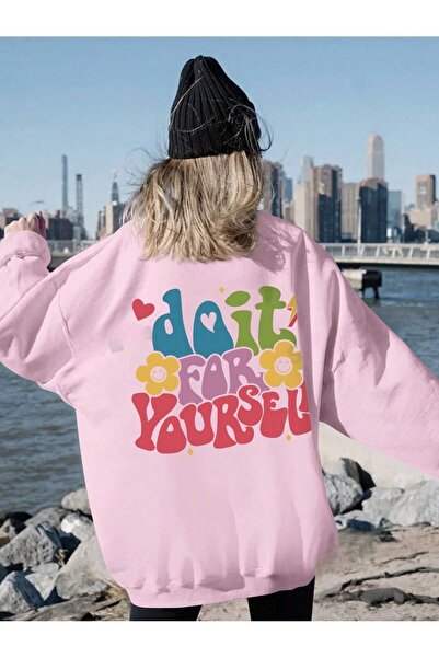 PALPİTO Ženska ružičasta majica "Uradi sam" B Štampano B okrugla kragna O Ove...