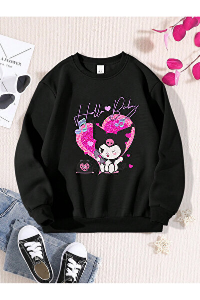 hayalnokta Baskılı Çocuk Kalın Sweatshirt