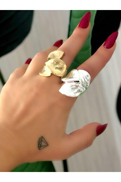 MyladyAccessoriess Yaprak Bronz Kaplama Yüzük Gold