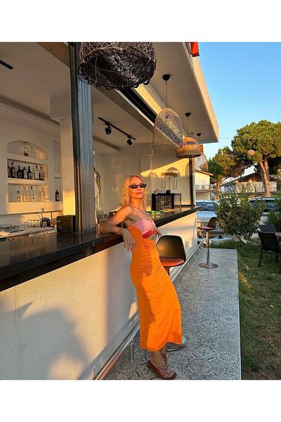 nish for you Double Color Jersey Midi Dress
