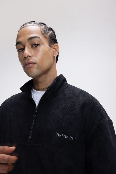 DeFacto Φούτερ Comfort Regular Fit Comfortable Fit με φερμουάρ γιακά με στάμπα Fleece 3113195