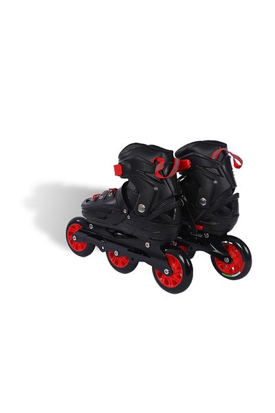 Endless Inline Adjustable Skates | Large Size 39-43 Eur | Red | Abec 9 Bearings | Indoor/outdoor