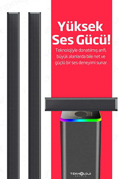 HEPU HP-TV04 5+1 Soundbar Ev Sinema Sistemi Stereo Hd Ses Kalitesi Rgb Kablolu 45W AMFİ 15WX5 SOUNDBAR