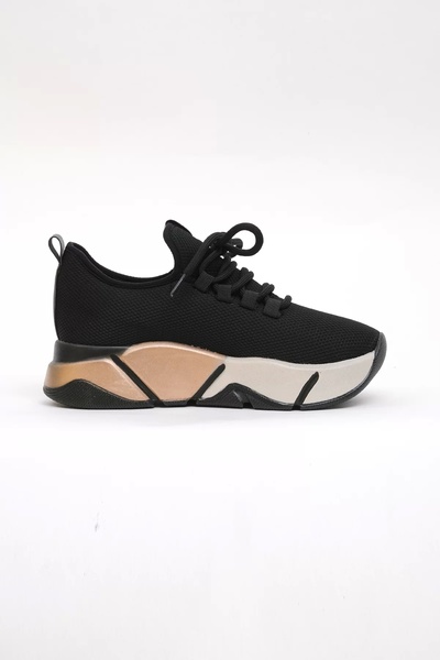 Supermark Kalın Taban Outdoor Kadın Sneaker Siyah Ayakkabı 45020