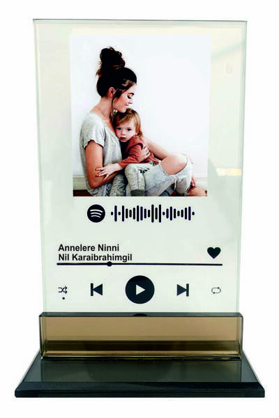 MERTKRİSTAL Spotify Cam Plak, Spotify Barkodlu Kişiye Özel Hediye