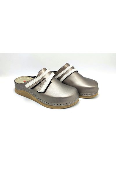 DR KLOMPA Γυναικείες Παντόφλες MS556 Daily Platinum Grey Orthopedic Sabo Slippers