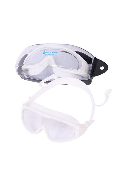 Endless Premium Swimming Goggle | Anti-fog & Uv Protection | White | Big Frame | Hard Case