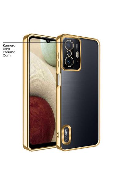 Zebana Xiaomi Mi 11T Uyumlu Kılıf Glint Silikon Kılıf Gold