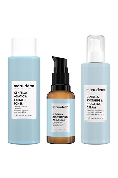 Maru.Derm Centella 3'lü Cilt Bakım Seti - Centella Krem, Centella Tonik, Centella Serum