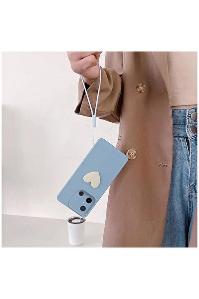 Zebana Xiaomi Redmi 12C Compatible Case Heart Love Silicone Case Light Blue