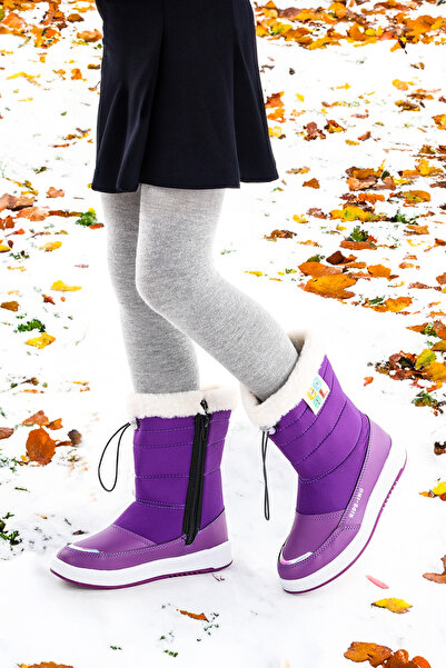 KARAMAZI Cizme de zăpadă pentru fete zilnice cu fermoar Havana