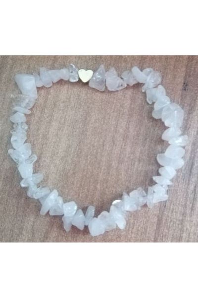 LemaStone Crystal Quartz Broken Natural Stone Necklace Bracelet Set