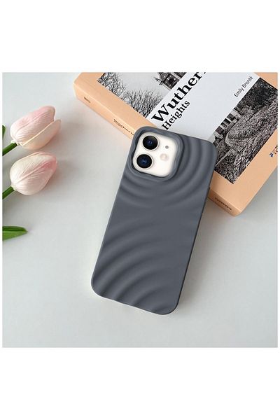 Zebana Apple iPhone 11 Compatible Case 3D Water Silicone Case Gray
