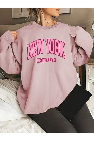 Karatopak New York Brooklyn Unisex Oversize Crew Neck Sweatshirt
