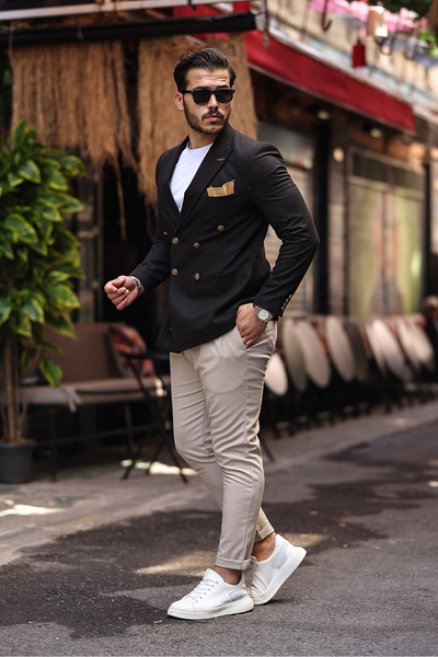 BERDA Italian Style Smoke Collar Bag Pocket Half Garni Lining Detailed Crossbody Single Jacket