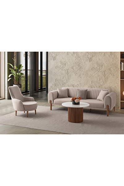 EDSY HOME Galata 3+1 Koltuk Takımı Sütlü Kahve