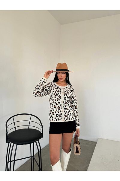 Brantu Cardigan de damă Cardigan leopard