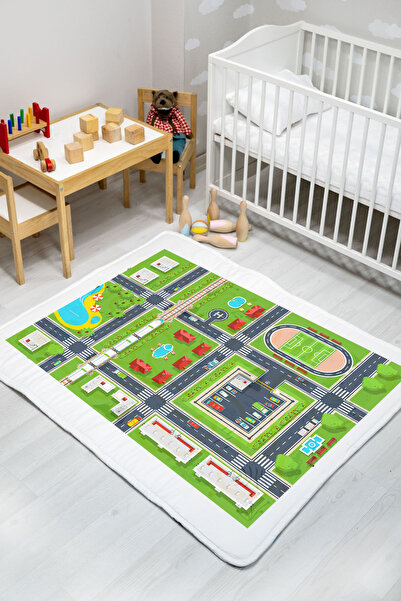 Fibril Carpdress Trafik Desenli Kaydırmaz Oyun Halısı 100 x 150 cm