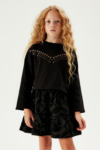 Tyess Bg Store تنورة بناتي منقوشة 23fw0tj4309