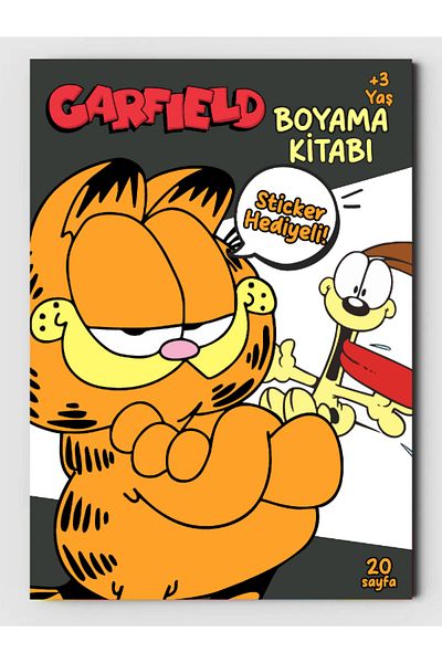ZNC Βιβλίο ζωγραφικής με θέμα Garfield (Βιβλίο ζωγραφικής με 20 πλήρεις σελίδες) (+1 αυτοκόλλητο σελίδας)