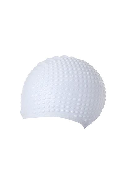 Endless Comfortable Silicon Swimming Cap | Waterproof | Bubble Design | Free Size | Silver