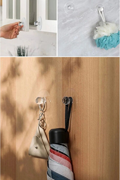 Genel Markalar Elmas Şekli Kristal Dolap Çekme Şeffaf Kendinden Yapışkanlı 2 li Mutfak Dolabı Gardırop Çekmece Sapı