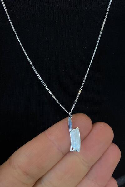 Erer Gümüş Gümüş 60 cm ince gurmet zincirli Satır model kolye