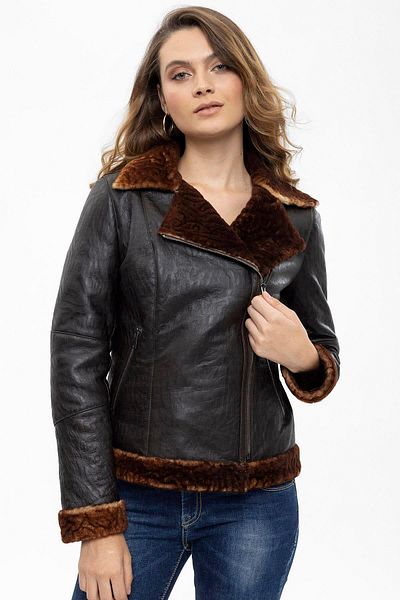 iKiGAi the city braune Lederjacke