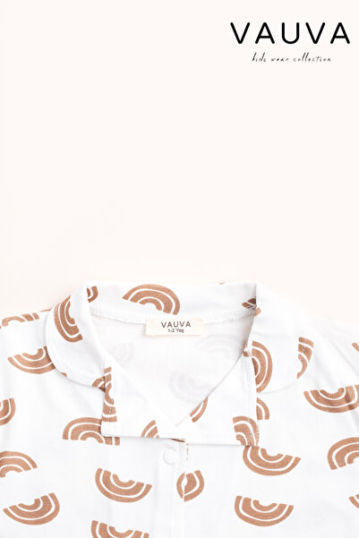 Vauva Kız Erkek Çocuk Pijama Takımı Baskılı Uzun Kollu Pijama Takımı