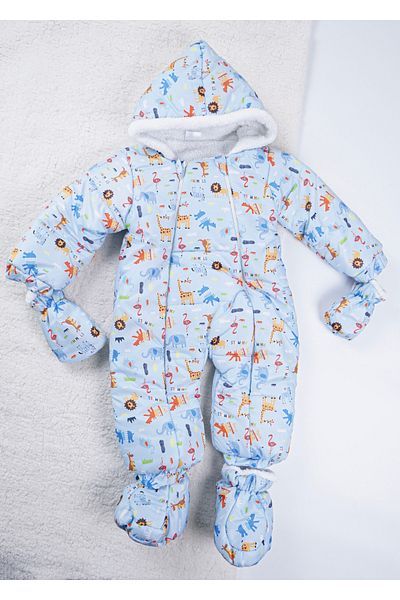 Baby Minty Animal Printed Baby Astronaut Jumpsuit