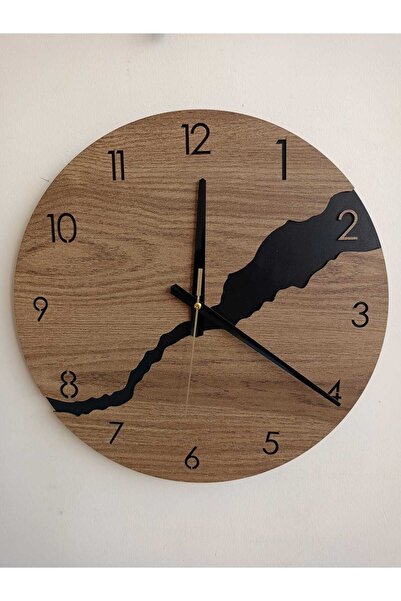 BekTek Çatlak/yarık Desen Ahşap Sessiz Duvar Saati