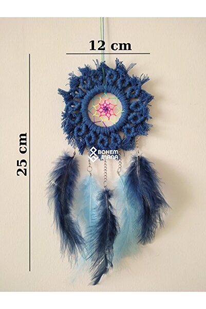 bohemmana Özgün Tasarım Makrome Çakra Serisi Mini Düş Kapanı, 3. Göz Çakrası,...