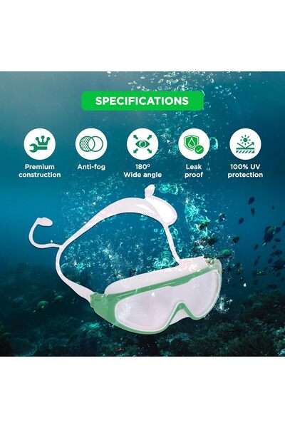Endless Premium Swimming Goggle | Anti-fog & Uv Protection | Green | Big Frame | Hard Case