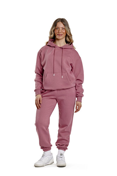 YAKAMEL Γυναικείο σετ φόρμας με 3 κλωστές, υπερμεγέθη, άνετο, χοντρό, με κουκ...