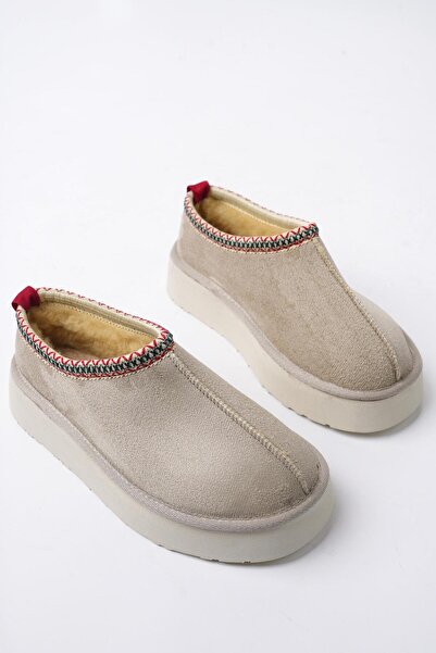 MUGGO Γυναικείες παντόφλες με χοντρή γούνινη σόλα με στρογγυλά δάχτυλα με εγγύηση LING