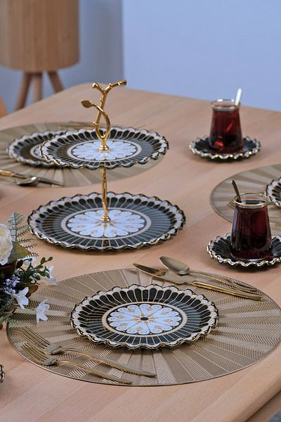 Glore Renoir Gold Gilded 26 Piece Cake Set for 6 People